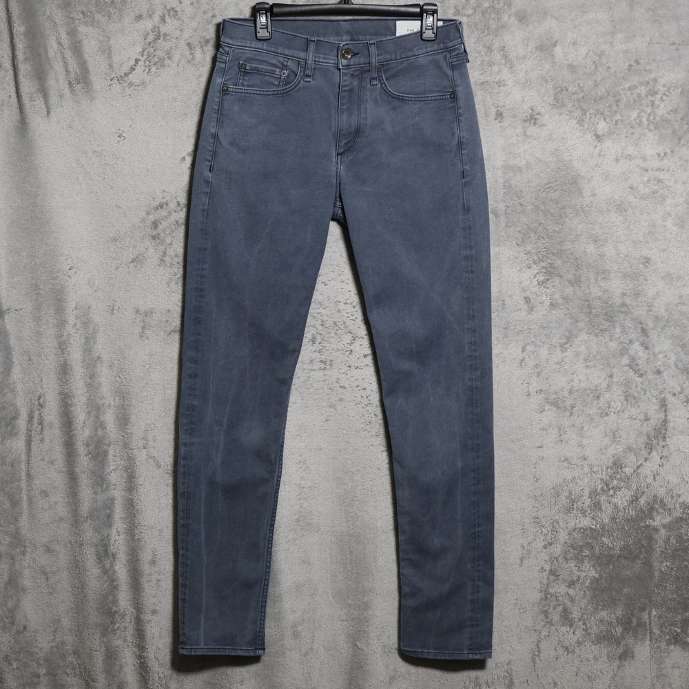 rag & bone Jeans Mens 31x33 Navy Blue Gray Fit 2 Slim Denim Stretch USA Made